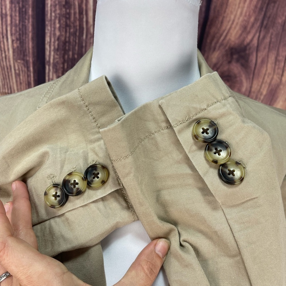 Talbots khaki colored cotton feel blazer jacket women’s size 10 - Picture 11 of 16